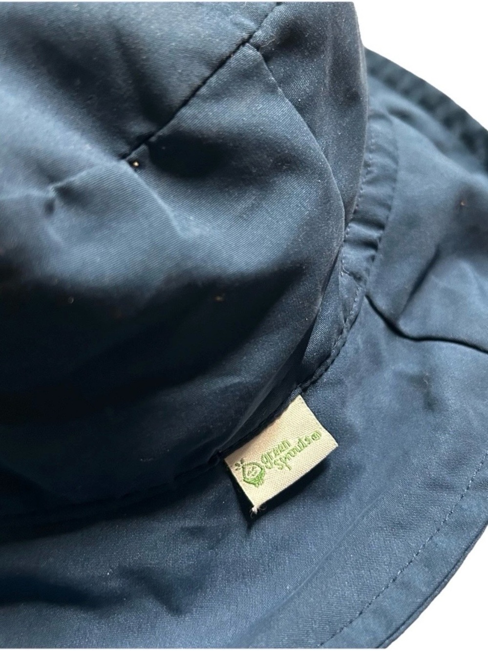 Toddler Green Sprouts Navy Blue Summer Sun Hat Size 9-18 Months - Picture 2 of 3